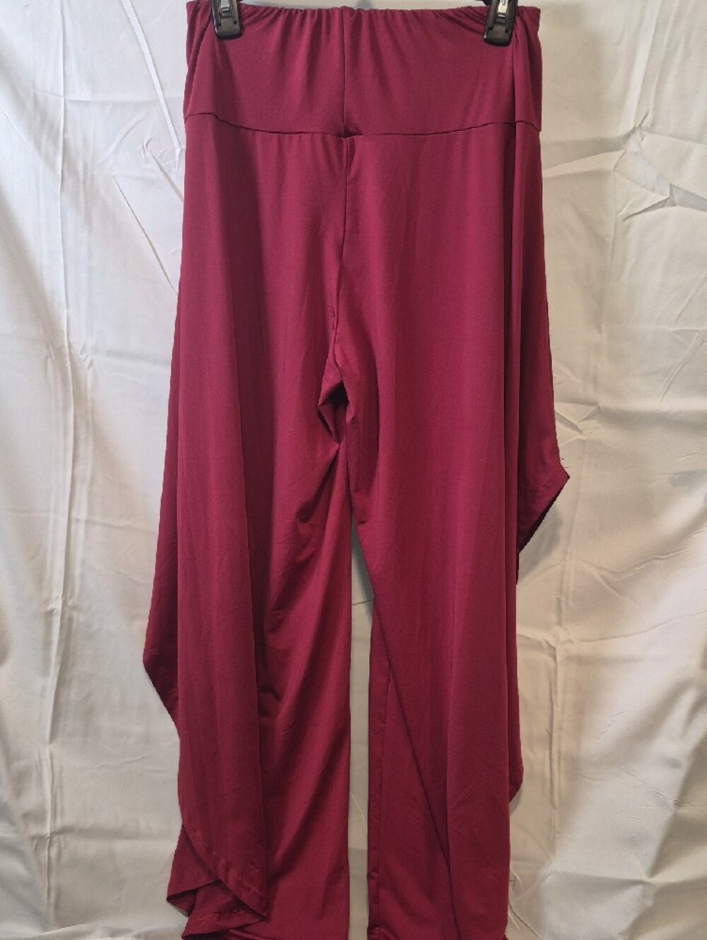 Women’s Wide-Leg Draped Palazzo Pants — Berry - Picture 3 of 6